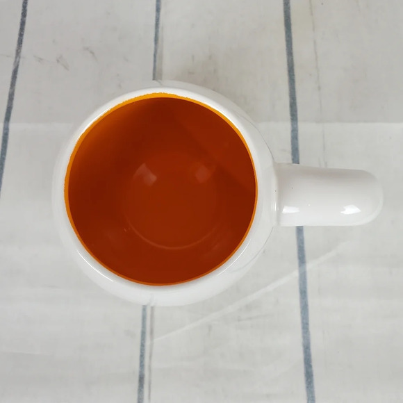 Rae Dunn by Magenta Trick  or Treat Cauldron Halloween Coffee Mug White Orange - Picture 3 of 8